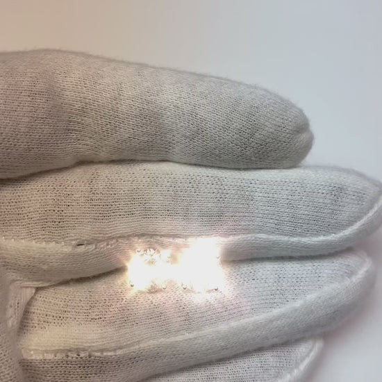 Diamond Round Platinum Stud Earrings