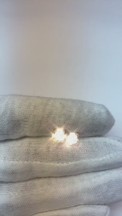 1 Carat Round Natural Earth Mined Diamond Stud Lady Earring