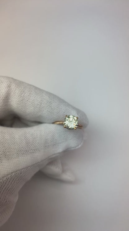 Solitaire Round 2 Carats Natural Earth Mined Diamond Rose Gold Wedding Ring