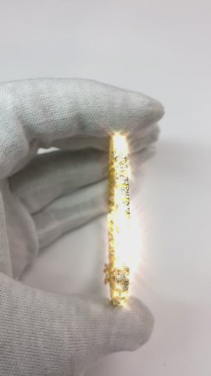 Round Real Natural Earth Mined Diamond Bangle 9 Carats Women Jewelry