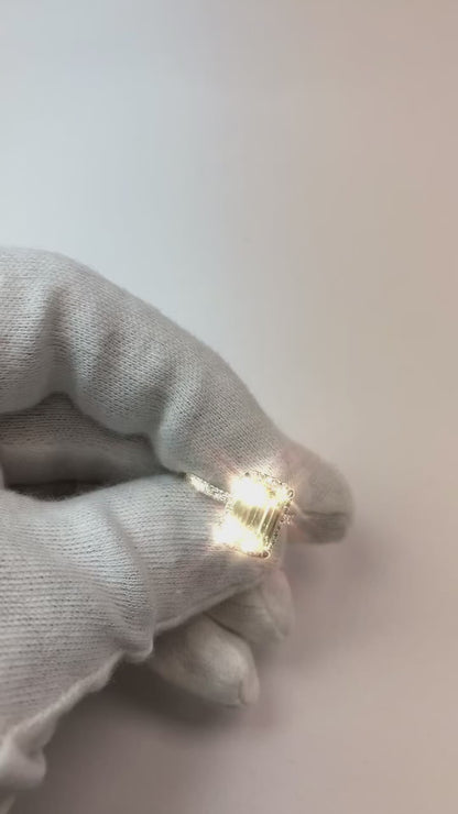 Emerald And Round Cut Halo Natural Earth Mined Diamond Engagement Ring 4.75 Carats