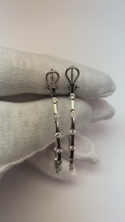 Natural Earth Mined Diamond Inside/Outside Hoop Earrings 14K Rose Gold