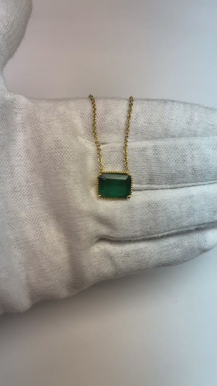 Natural Real ( Not Lab Grown ) 4 Ct Solitaire Green Emerald GIA