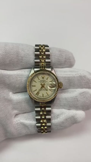 White_Stick_Dial_Datejust_Rolex_Women_Watch_Ss_Gold_Rolex