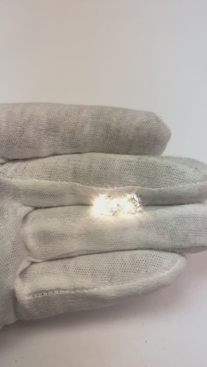 Round Natural Earth Mined Diamond Stud Earrings 4.50 Carats White Gold 14K F Vs1