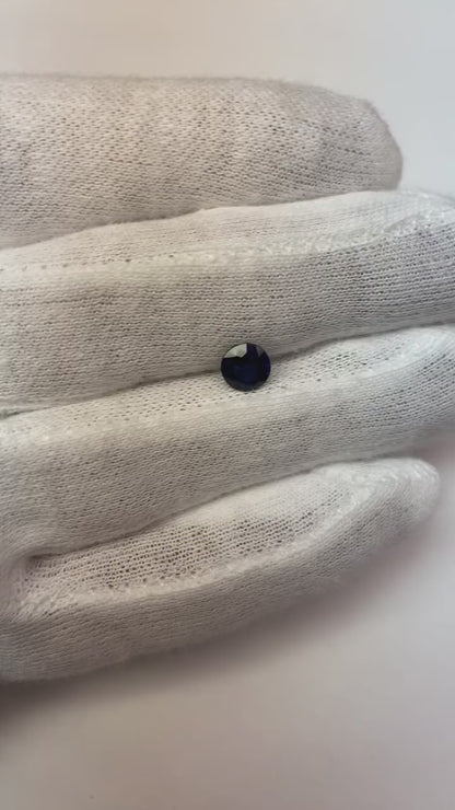 1 Carat Round Cut Intense Blue Loose Sapphire
