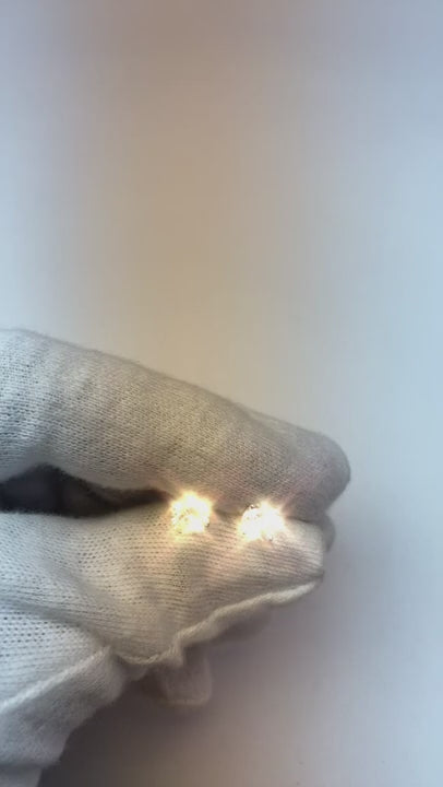 Stud Earring Round Natural Earth Mined Diamond 1.60 Carats White Gold 14K