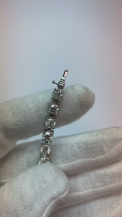Natural Earth Mined Diamond Tennis Bracelet 12.50 Carats Women White Gold Jewelry