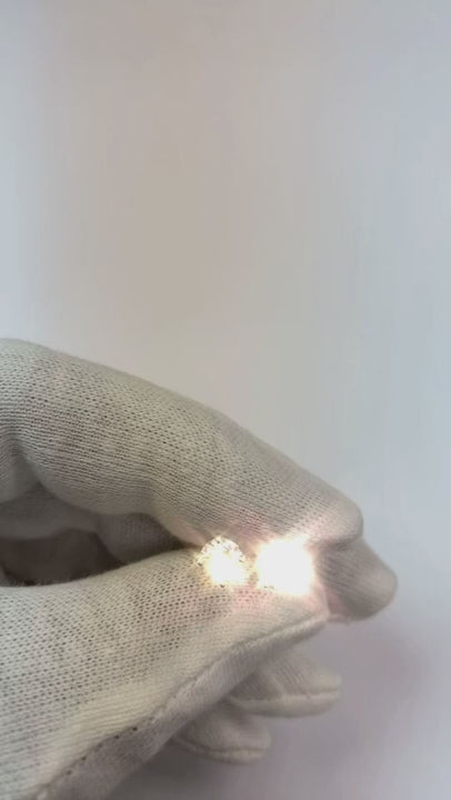 Round Cut Natural Earth Mined Diamond Studs 1.80 Carats White Gold Earrings Women Jewelry