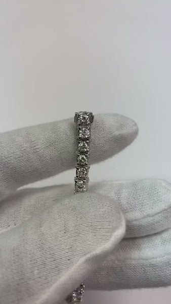 Real  10 Carats Round Diamond Bracelet Prong Set White Gold 14K Jewelry