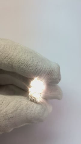 Sparkling 5.70 Carats Natural Earth Mined Diamonds Women Hoop Earrings 14K Gold White