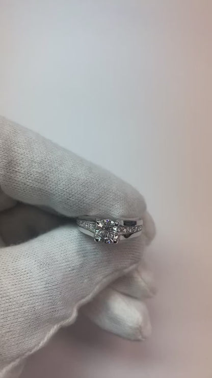 1.32 Cts. Natural Earth Mined Diamond Wedding Ring White Gold 14K