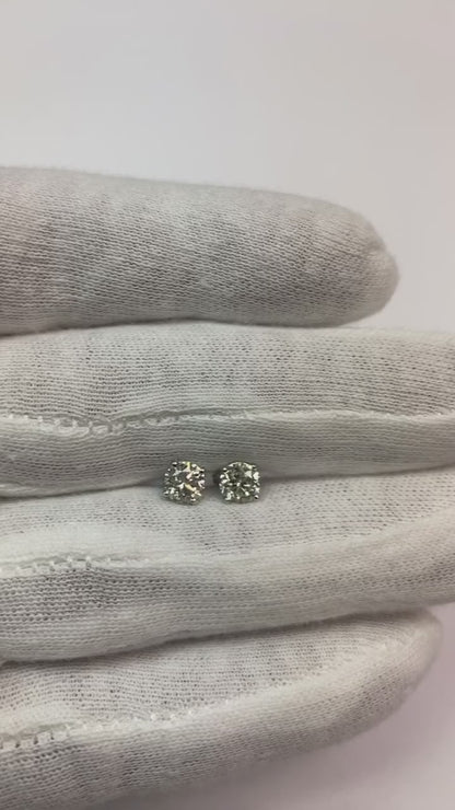 Natural Earth Mined Diamond Women Studs Earring 1.20 Ct White Gold 14K