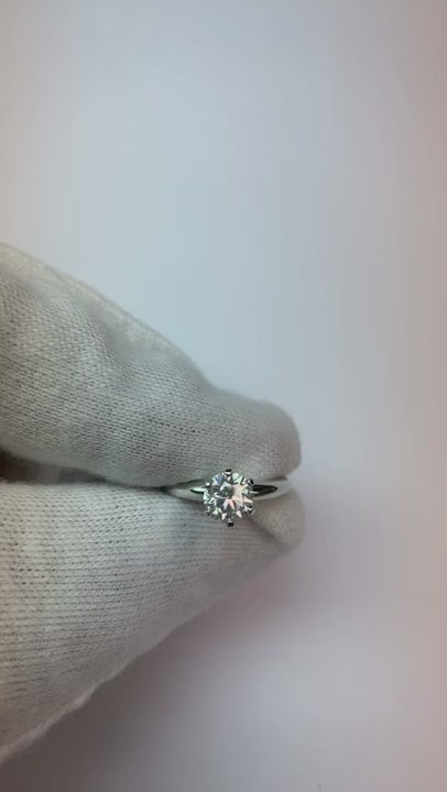 1 Carat Genuine Natural Earth Mined Diamond Solitaire Engagement Ring White Gold 14K Ring Jewelry