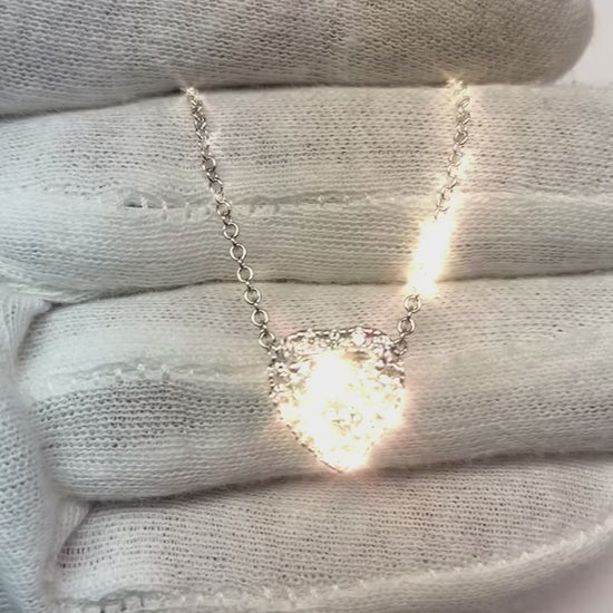 Round Diamond Heart Shaped Pendant Necklace