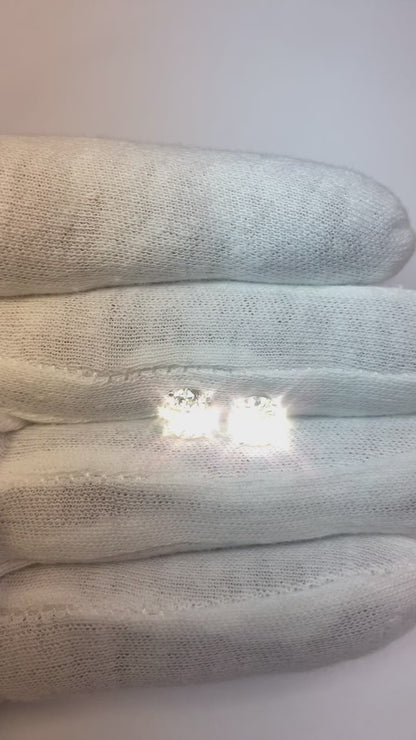 Natural Earth Mined Diamond Stud Women Earrings 3 Carat White Gold