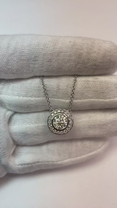 White Gold 14K 4.5 Carats White Real Natural Earth Mined Diamonds Pendant Necklace Jewelry