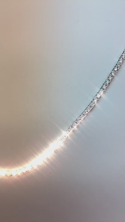 White Gold 14K Sparkling Round Cut 5 Ct Natural Diamond Diamonds Ladies Tennis Necklace