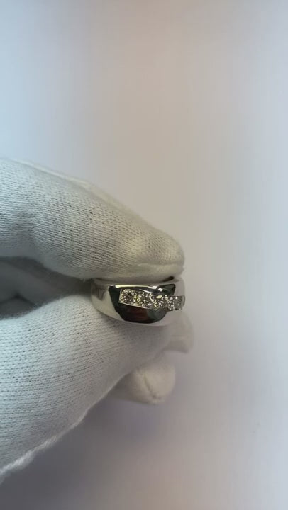 1.25 Ct Round Cut Diamond Mens Wedding Band Ring 10K White Gold