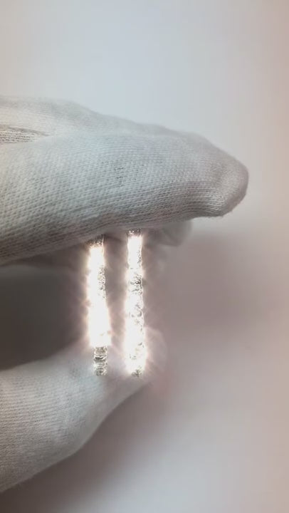 5 Carats Round Cut Natural Earth Mined Diamonds Lady Hoop Earrings 14K White Gold