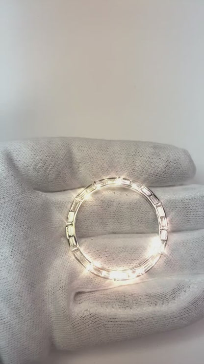 Custom Diamond Rolex Bezel Baguette Earth Mined Diamonds Platinum 36 mm