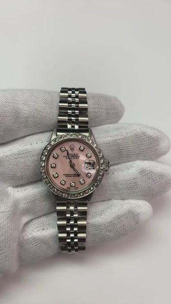 Rolex Datejust Watch Ss Jubilee Bracelet Diamond Dial Bezel Women