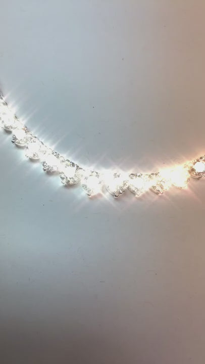 14.65 Carats Round Natural Diamond Diamond Womens’ Riviera Necklace White Gold 14K