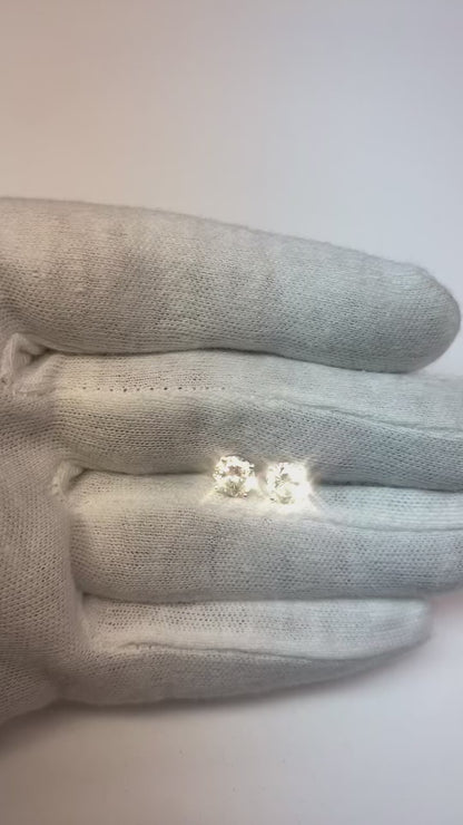 2 Carats Natural Earth Mined Diamond Stud Earring Solid White Gold 14K