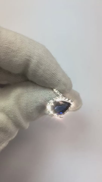 4.30 Carats Sri Lankan Sapphire And Natural Earth Mined Diamonds Ring White Gold 14K