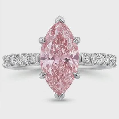 Pink Diamond Ring 2.1 Carat Marquise