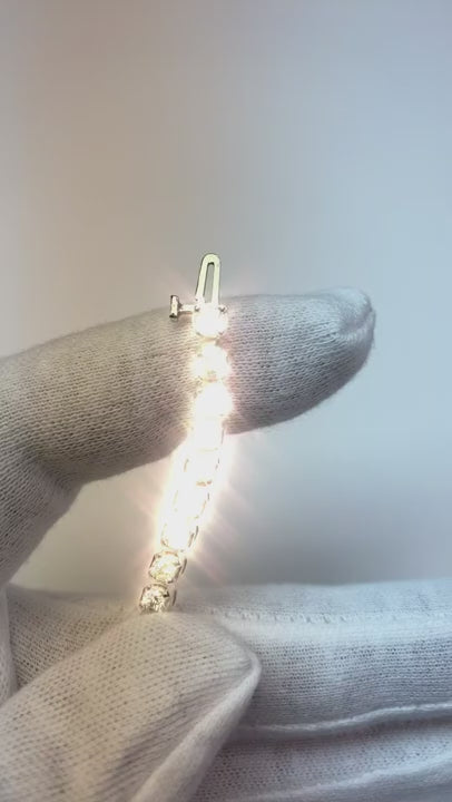 Round Cut Real Natural Earth Mined Diamond Tennis Bracelet Sparkling White Gold 14K 7.20 Ct