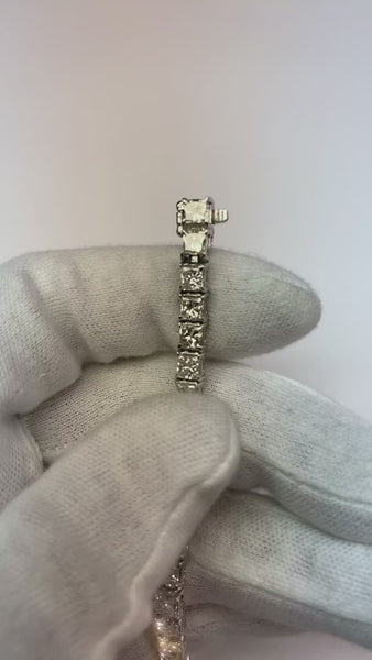 Real  White Gold 14K Prong Set 18.90 Ct. Sparkling Diamonds Tennis Bracelet