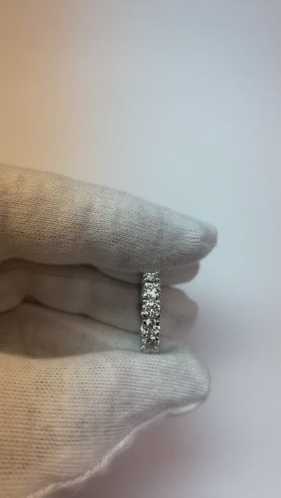Round Natural Earth Mined Diamond Eternity Band 2.30 Carats 14K White Gold