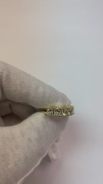 2.50 Carat Five Stone Princess Cut Natural Earth Mined Diamond Ring Solid White Gold New