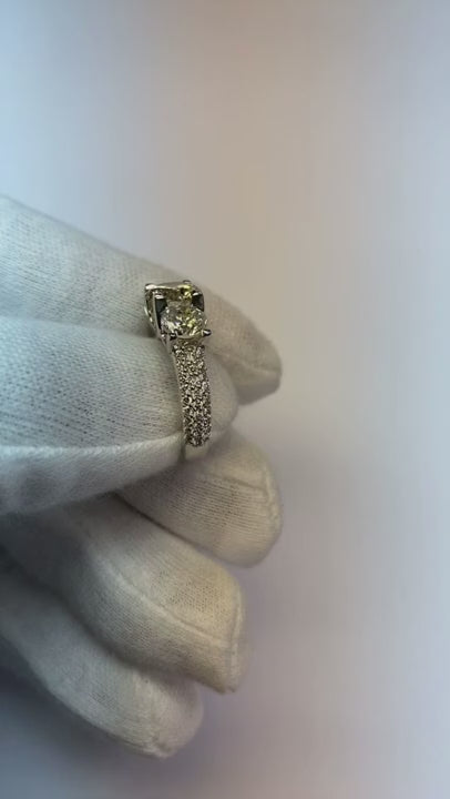 Natural Earth Mined Diamonds Pave Engagement Ring 4.11 Carats White Gold 14K New