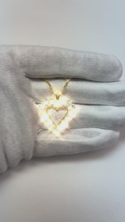 Heart Pendant Necklace 4 Ct Sparkling Round Cut Natural Earth Mined Diamonds
