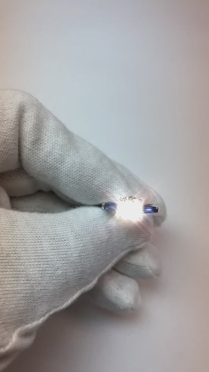 Natural Blue Sapphire Diamond Ring 3.20 Ct. 3 Stone Old Miner