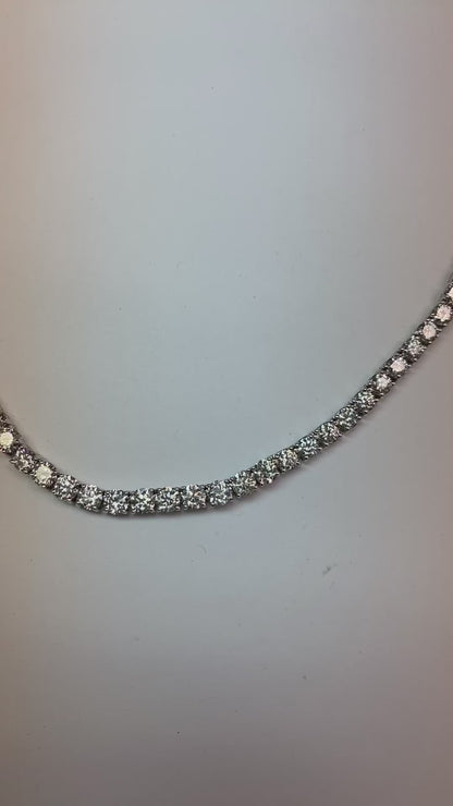 Classic Natural Diamond Diamond Tennis Chain Necklace
