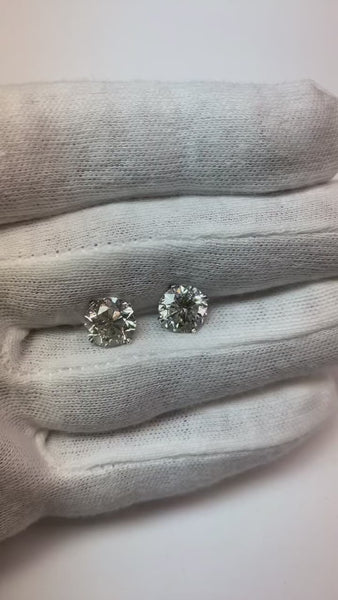 Earth Mined Diamond Stud Earrings 6 Carats White Gold 14K