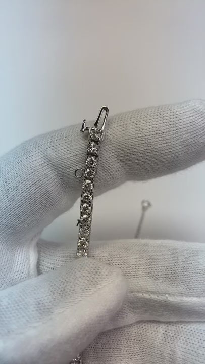 5 Carats Round Real Natural Earth Mined Diamond Tennis Bracelet Yellow Gold 14K