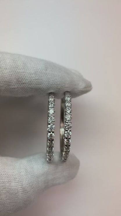 4 Carat Natural Earth Mined Diamond Hoop Earrings