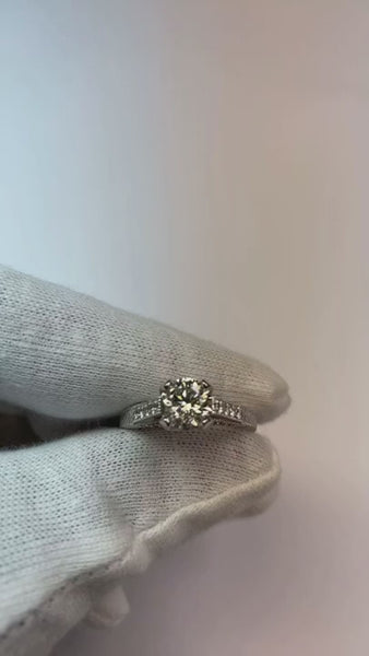 Real  2.50 Carats Round Diamond Engagement Ring Milgrain Vintage Style