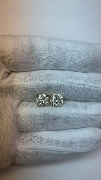 Big Round Cut Mined Diamond 6 Ct Stud Earring White Gold Women Jewelry