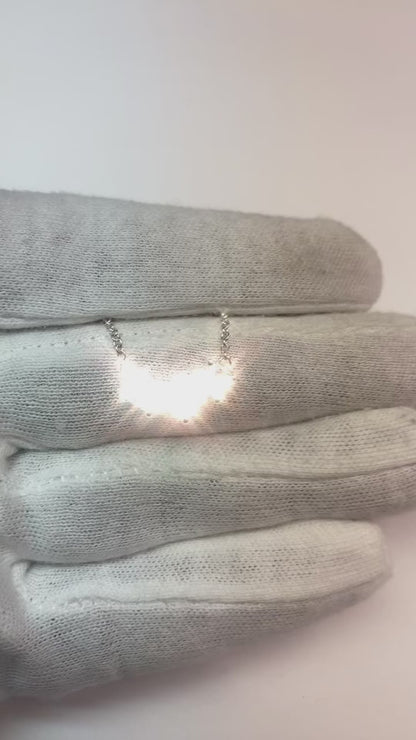 1.5 Ct Prong Set Princess Natural Earth Mined Diamond Three Stone Necklace Pendant