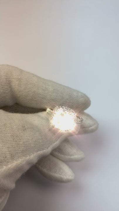 4.50 Carats Halo Natural Earth Mined Diamond Ring