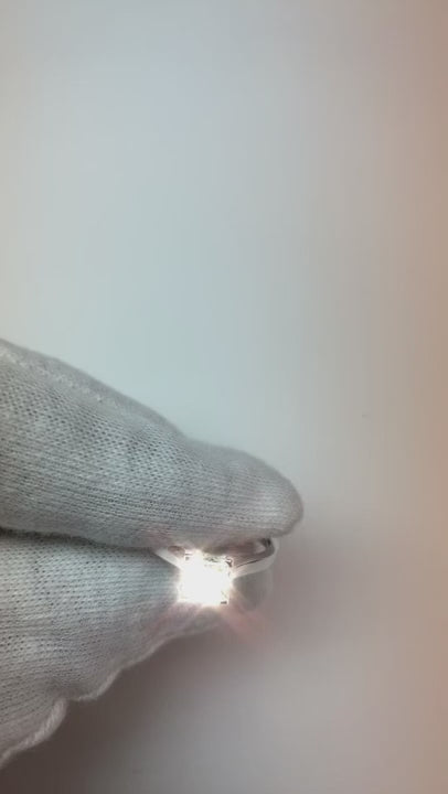 1 Carat Princess Cut Solitaire Natural Earth Mined Diamond Wedding Ring 14K White Gold