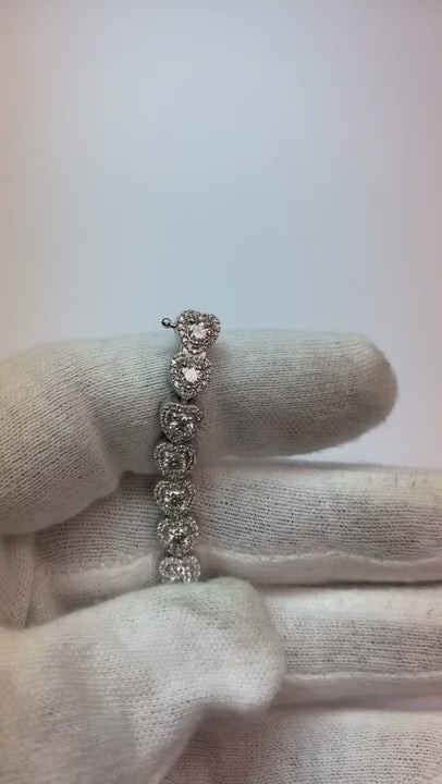 3.35 Carats Brilliant Cut Natural Earth Mined Diamonds Ladies Bracelet Gold White 14K