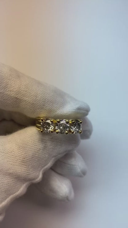 3 Carats Natural Earth Mined Diamond Engagement Ring 3 Stone Jewelry