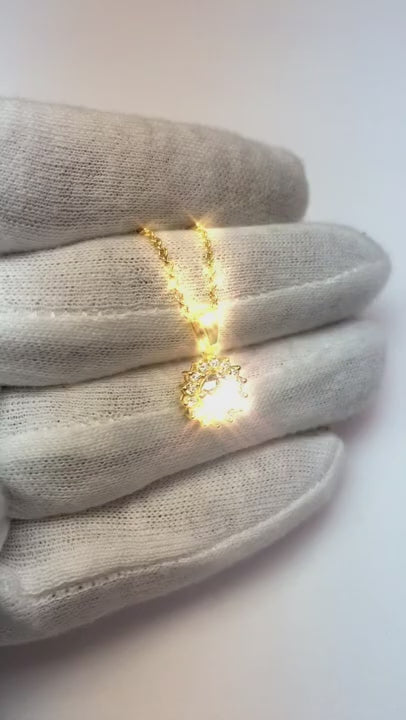 1.40 Carats Round Natural Earth Mined Diamond Necklace Pendant White Gold 14K