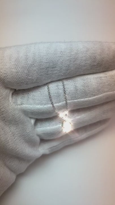 Solitaire Pear Pendant Necklace 1 Carat White Gold 14K Natural Earth Mined Diamond